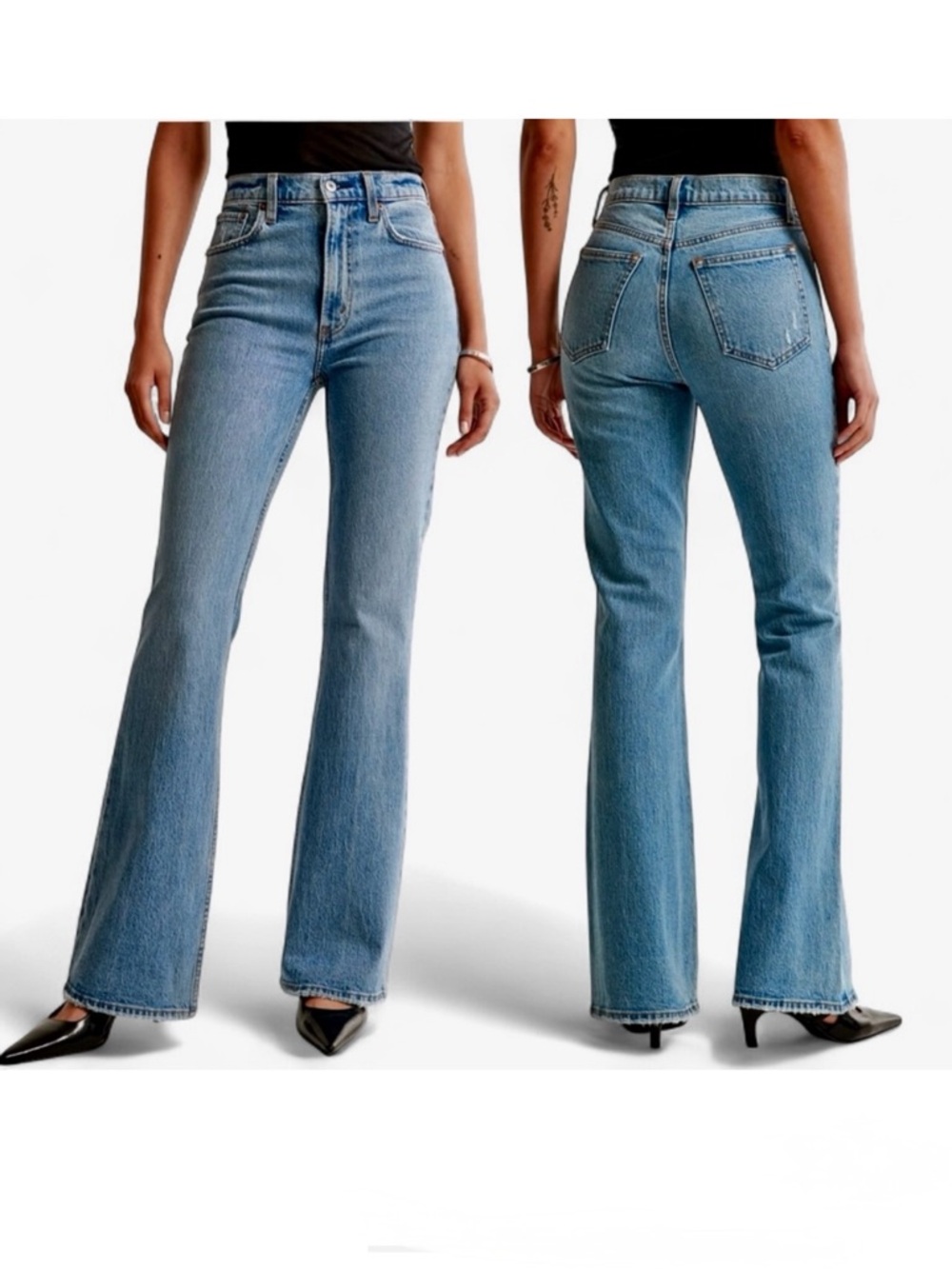 Abercrombie Fitch 70s Vintage Flare Ultra High Rise Jeans Medium Wash Size 10 30